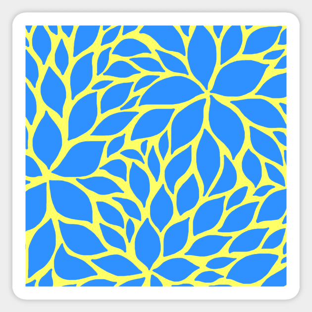 All Over Blue Floral Pattern Sticker by Art by Deborah Camp